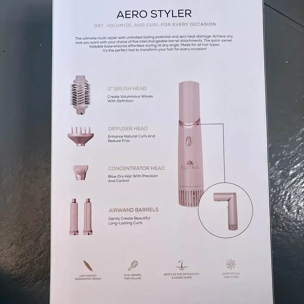 SUTRA AERO Styler 5-in-1 Hair Styling Tool Brush Dryer Volumizer Curler Diffuser